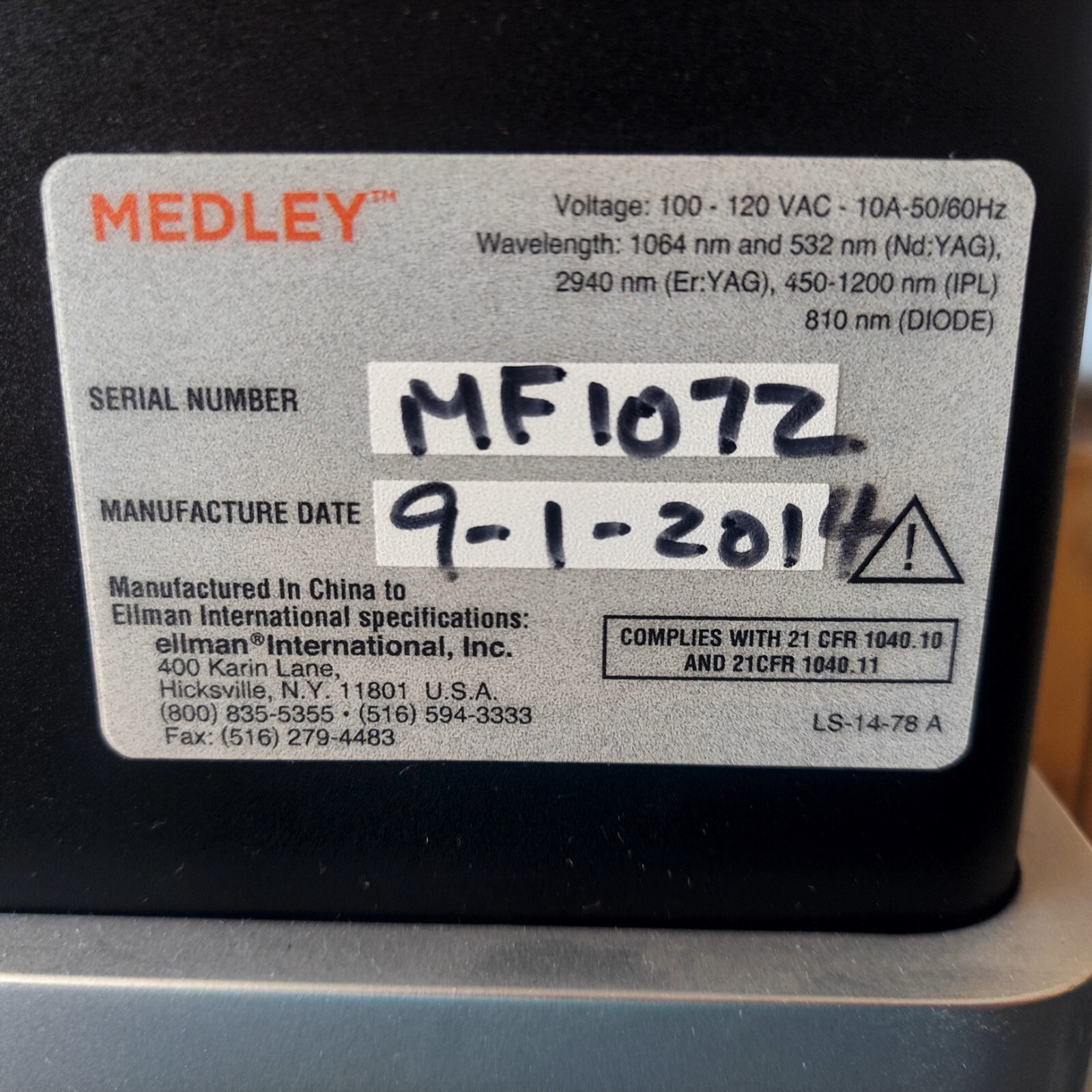 BRAND New, NEVER Used Clinically Medley Laser System – in EXCELLENT Condition!