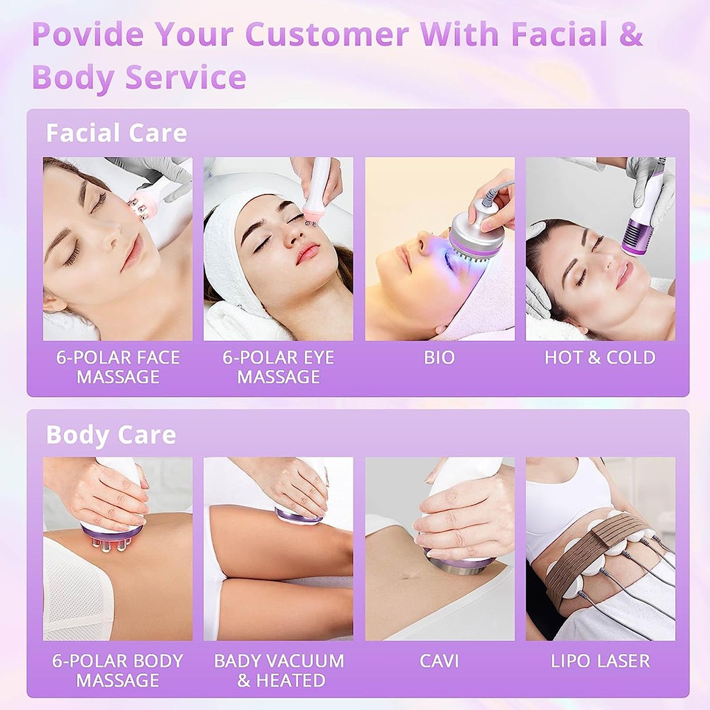 Opened Multifunction 9in1 Beauty Machine for Body Massage Facial Skin Care Salon