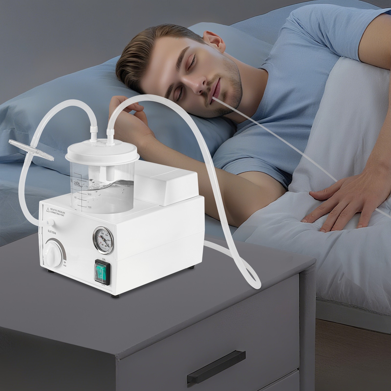 110V Portable Phlegm Suction Unit Sputum Aspirator Machine Medical Vacuum Pump