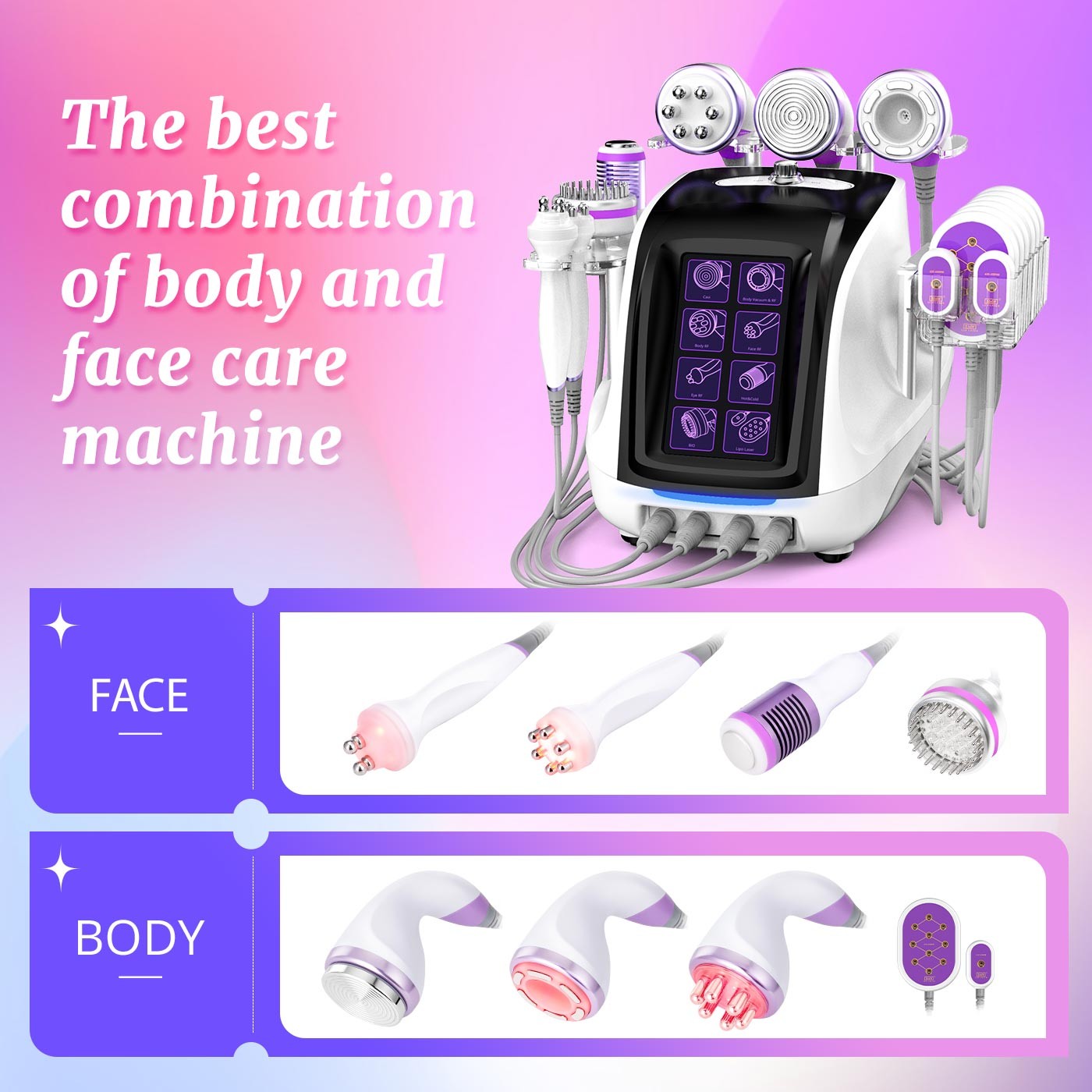 9 in 1 Multifunction Beauty Machine for Body Massage Facial Skin Care Salon Use