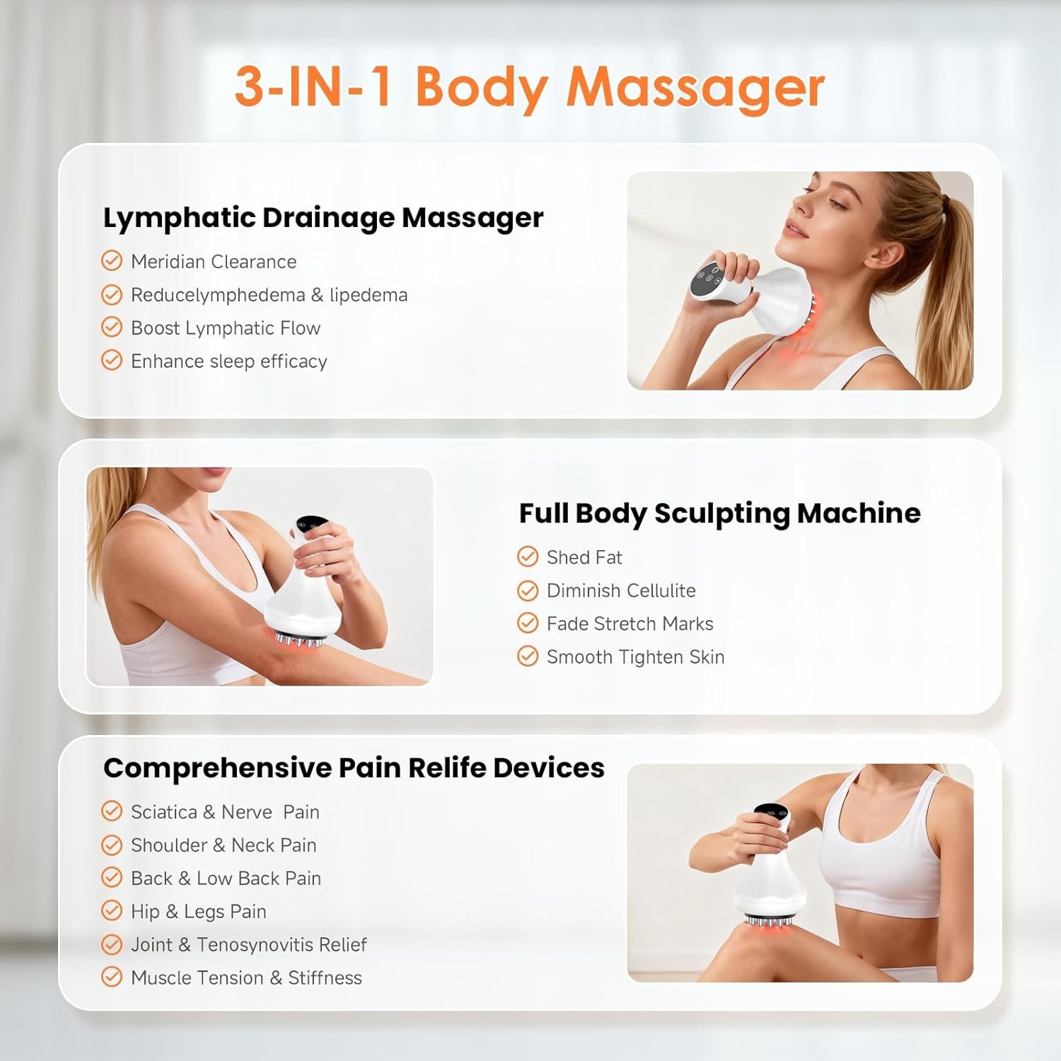 Body Sculpting Machine & Anti-Cellulite Massager: Rechargeable Lymphatic Drai…