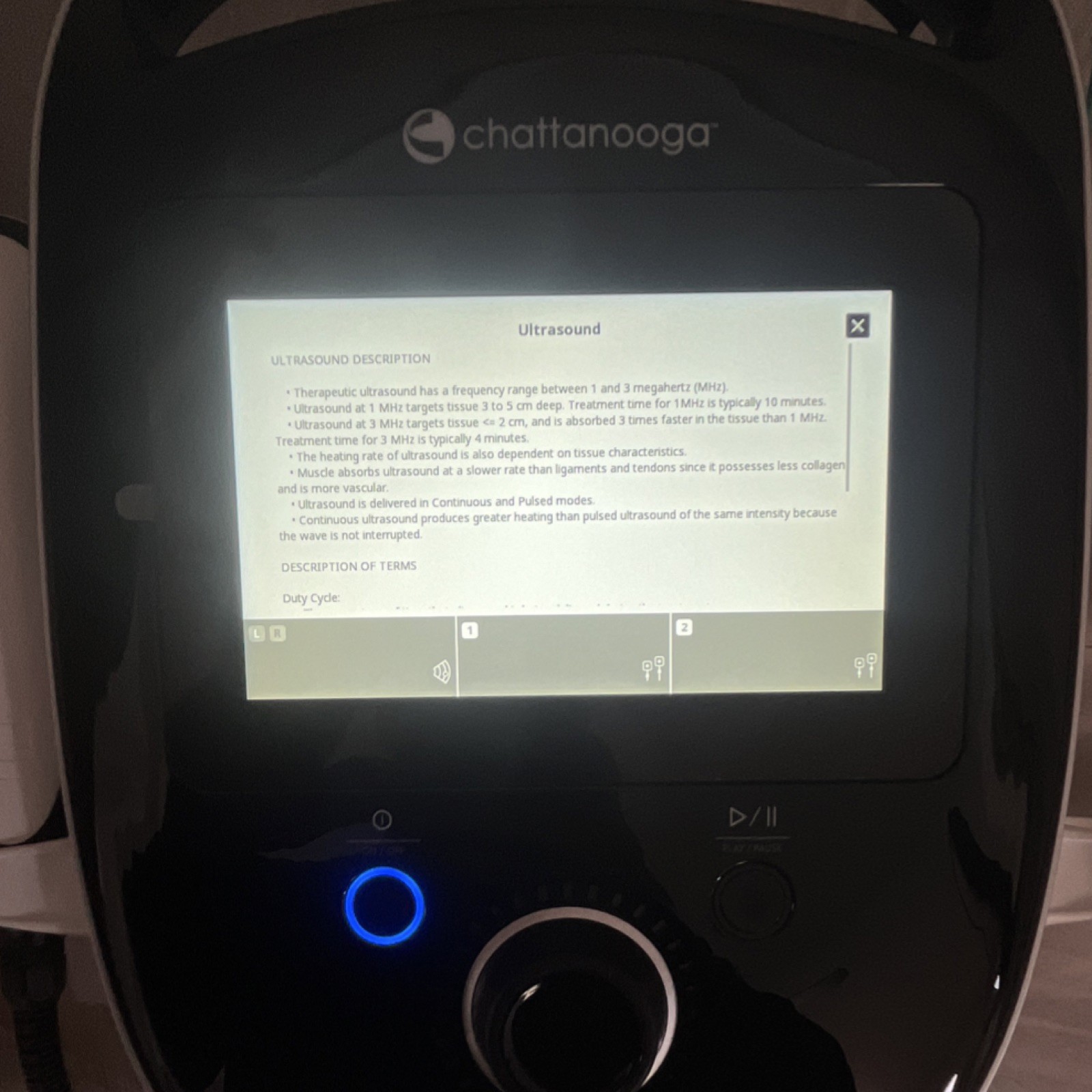 Chattanooga Intellect Legend 2 w/Cart. Touchscreen Ultrasound / E Stim System