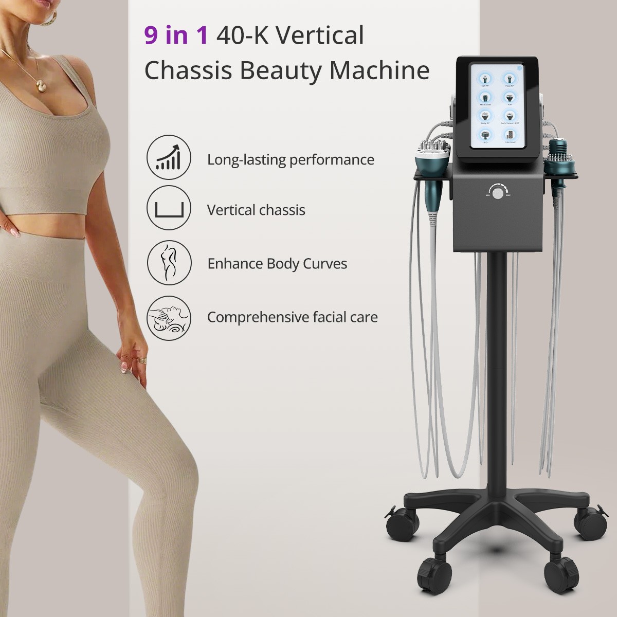 2026 Stand 9 in 1 Beauty Machine for Body Massager Facial Care Beauty Spa Salon