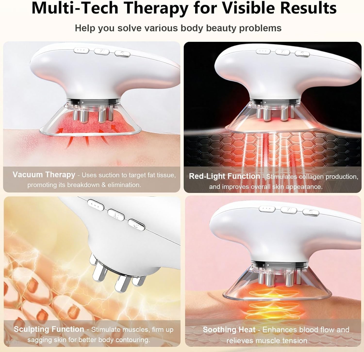 Cordless Cellulite Massage Tool – Adjustable Cupping Therapy for Home & Travel